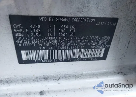 2018 Subaru Impreza 2.0I Premium z USA, uszkodzony, nr VIN 4S3GTAB66J3729195